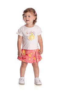 Conjunto Blusa E Short Infantil Limão Jaca Lele