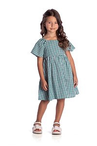 Vestido Infantil Xadrez Verde Nini Bambine