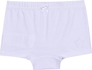 Kit Calcinha Infantil Branco Strass Nini Bambine