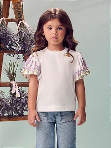Blusa Infantil Estampa Lavanda Anime