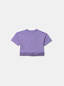 Blusa Renda Infantil Lilas Alfazema Anime