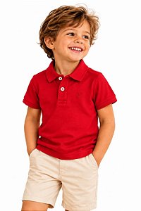 Camiseta Polo Infantil Vermelha Nini Bambine