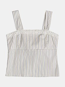Blusa Listrada Azul/bege/off Authoria