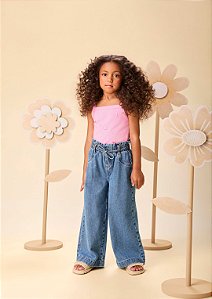 Calca Jeans Infantil Com Laco Momi