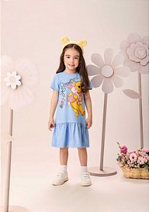 Vestido Infantil Pooh Azul Frances