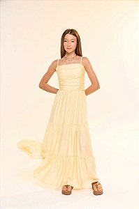 Vestido Candice Amarelo Manteiga