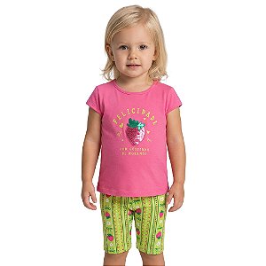 Conjunto Infantil Felicidade Morango Jaca Lele