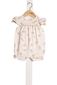 Macacao Bebe Quadriculado Jardim Nini Bambine