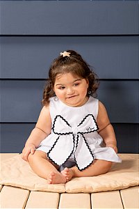 Vestido Com Body Bebe P&b Nini Bambine