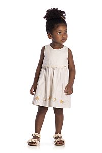 Vestido Infantil Off Com Estrelas Nini Bambine