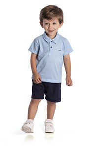 Conjunto Infantil Polo Azul Nini Bambine