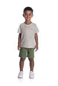 Conjunto Infantil Listras Verde Nini Bambine