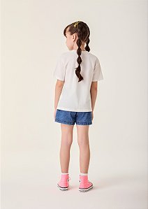 T-shirt Infantil Com Aplique Flor Bimbi