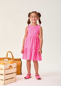 Vestido Infantil Rosa Poas Compose Bimbi