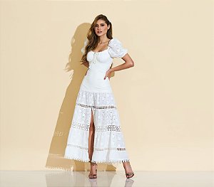 Vestido Midi Off White Janaina - cloude