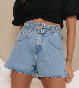 SHORT JEANS MOM CINTO DUPLO - ALCANCE