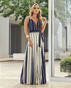 Vestido Longo Listrado Nara - Desnude