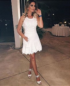 Vestido Branco com Guipir - Artsy