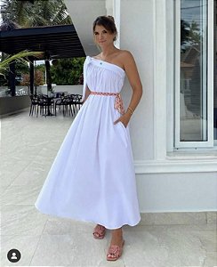 Vestido midi off white lila - carol dias