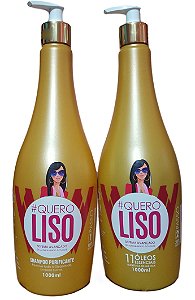 Escova Progressiva D.ka Cosméticos Quero Liso Sistema Avançado de Alinhamento dos Fios 2x1000 ml