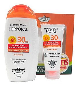 Flores E Vegetais Protetor Solar Corporal+facial Grátis 30 Fps