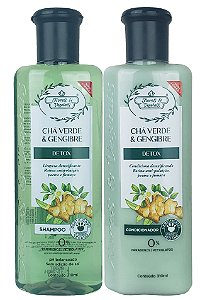 Shampoo E Condicionador Detox Capilar Chá Verde E Gengibre Flores & Vegetais