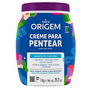 Creme hidratante + creme de pentear nazca origem 2x1 para cabelos cacheados  1kg