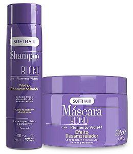 Softhair Soft Blond Shampoo e Máscara Kit matizador