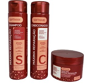 Softhair Máxima Reparação Shampoo Condicionador e Máscara