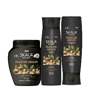 Skala Óleo De Argan Vegano Kit Completo Cabelos Secos E Opacos