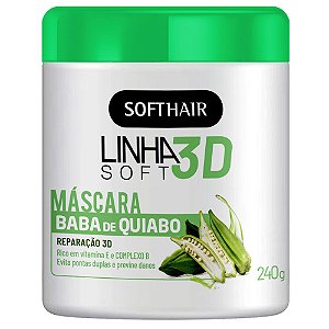 Linha 3D Baba De Quiabo Softhair Máscara Reparação  240g