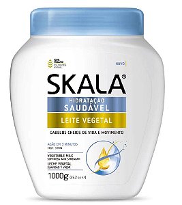 Skala Creme De Trat. Capilar Leite Vegetal 1kg Para Cabelos Quebradiços E Sem Vida