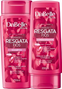 Kit DaBelle Hair Resgata Fios Shampoo E Condicionador Para Cabelos Danificados