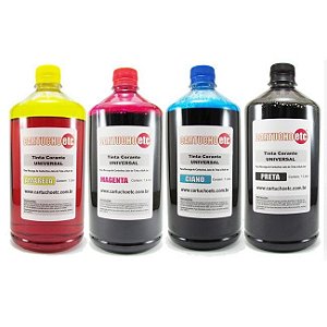 Kit com 4 Litros de Tinta Formulabs Corante Universal - HP Epson Canon Lexmark Brother