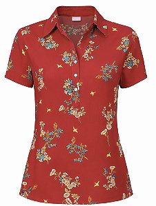 Camisa Polo Pink Flores