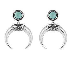 Brinco Horn turquesa Prata 925