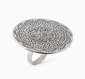Anel Flower Shield Prata 925