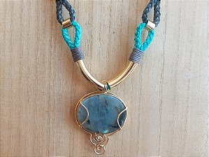 Colar curto laços de labradorita