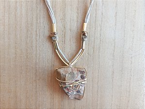 Colar regulável de jaspe leopardo