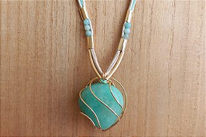 Colar regulável de amazonita