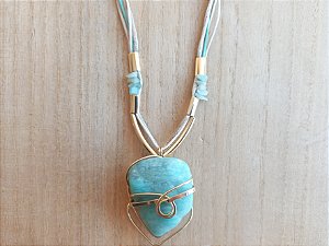 Colar regulável de amazonita