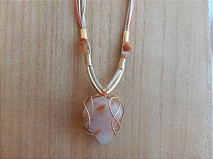 Colar regulável de cornalina