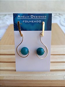 Brinco longo de ágata