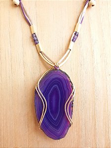 Colar regulável de ágata