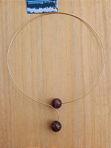 Colar choker de olho de boi