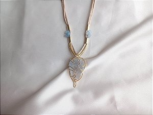 Colar regulável de celestita