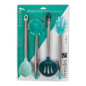 CONJUNTO DE UTENSILIOS 4PC VERDE MUNDIAL