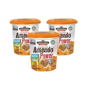 Kit 03 un de Pasta de Amendoim Crunchy c/ Granulado Amendo Power 500g