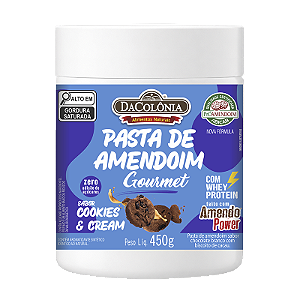 Pasta de Amendoim Gourmet Cookies & Cream 450g - DaColônia