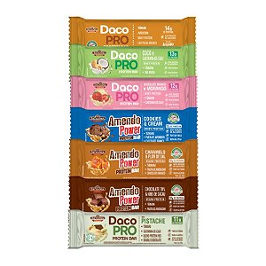 Kit Experimentação Protein 7 sabores (01 un de cada: amendoim, caramelo, chocolate, cookies, morango, coco e pistache)